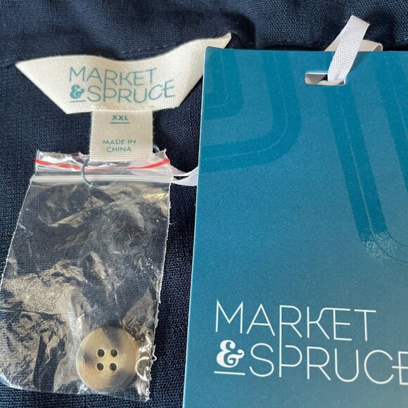 Market & Spruce XXL Navy Blue Button Front Tank Top Sleeveless Summer Casual - Picture 6 of 8